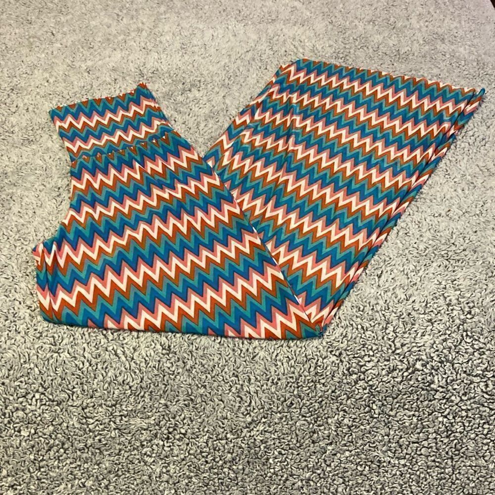 J&K S High Waist Zigzag Print Pull On Stretch Wide Leg Pants